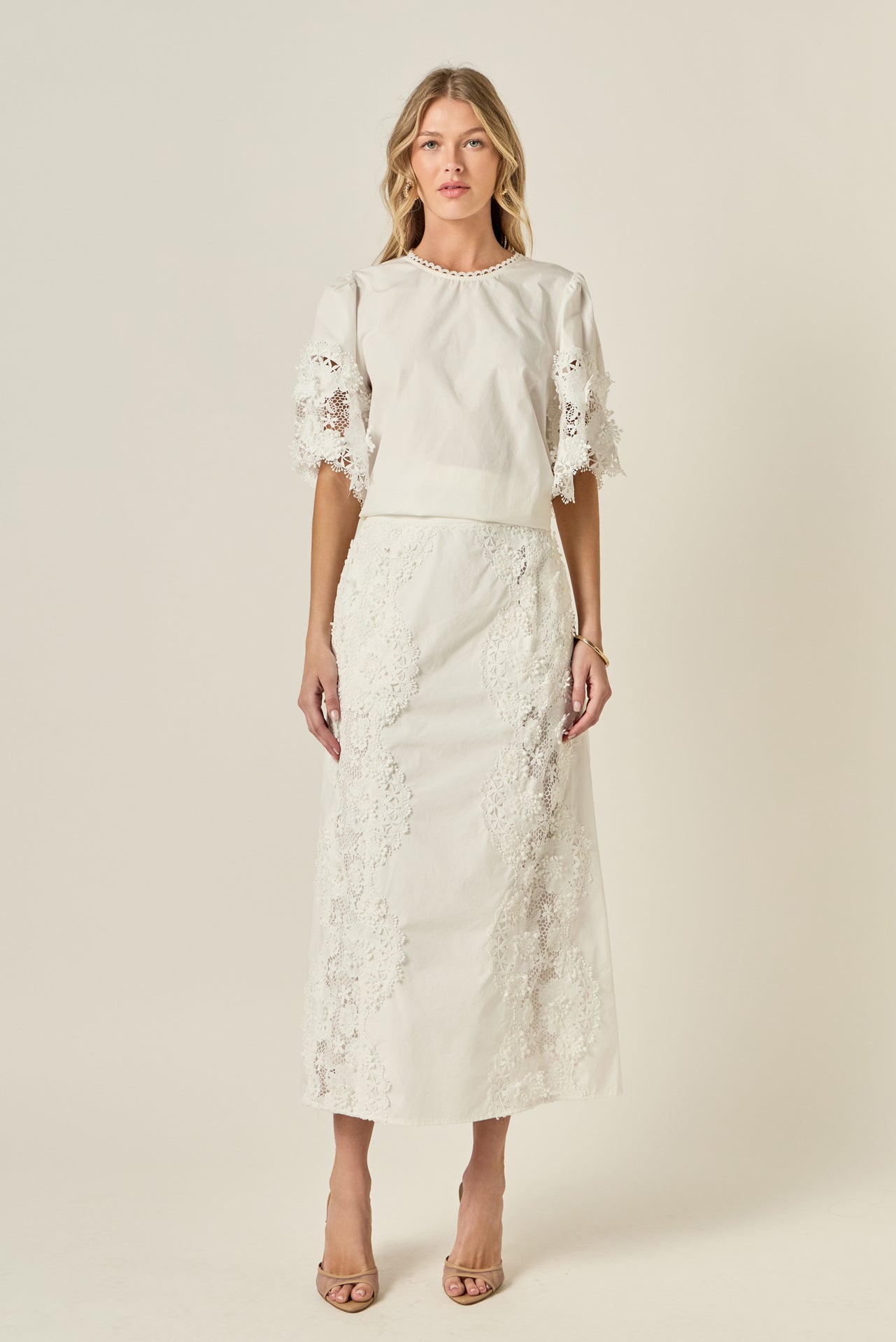 ENGLISH FACTORY - Lace Cascade Midi - SKIRTS available at Objectrare
