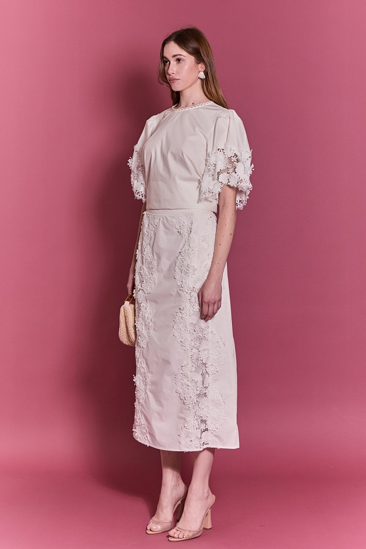 ENGLISH FACTORY - Lace Cascade Midi - SKIRTS available at Objectrare