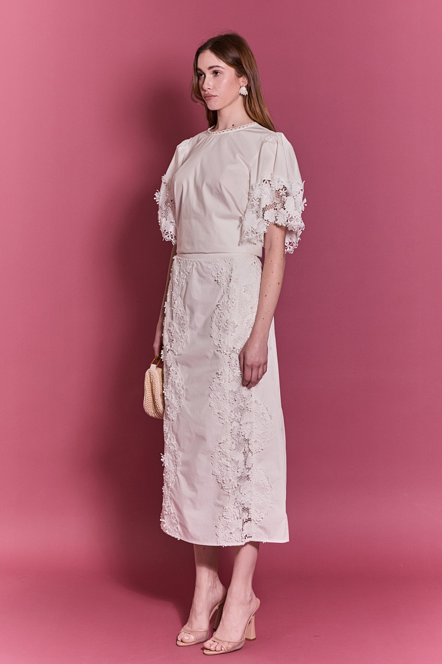 ENGLISH FACTORY - Lace Cascade Midi - SKIRTS available at Objectrare
