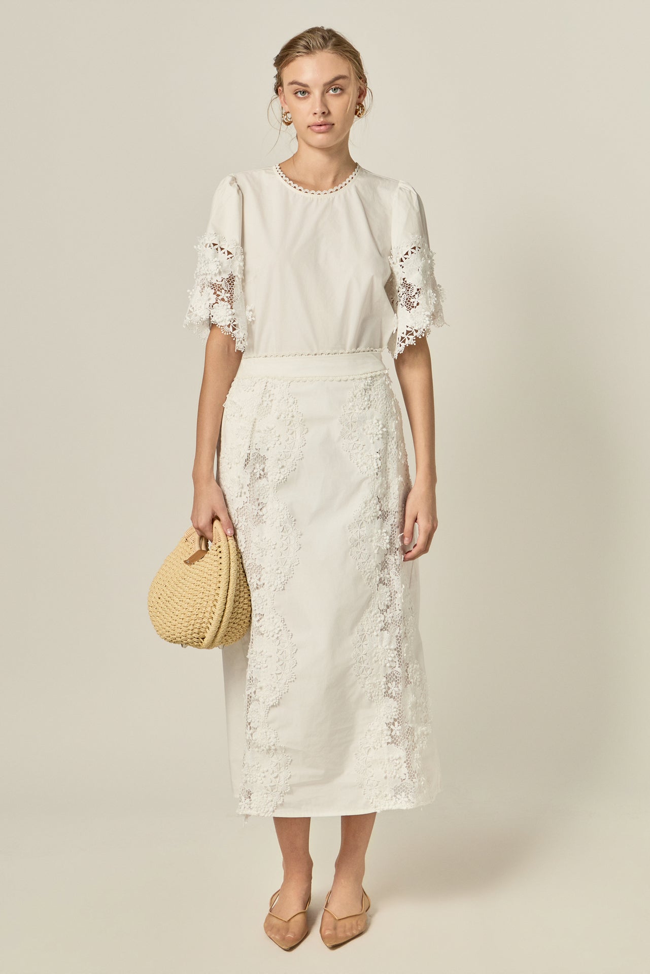 ENGLISH FACTORY - Lace Cascade Midi - SKIRTS available at Objectrare