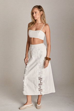 ENGLISH FACTORY - Lace Cascade Midi - SKIRTS available at Objectrare