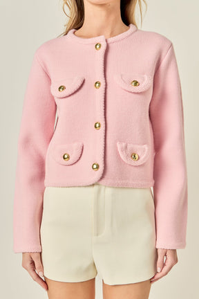 ENGLISH FACTORY - Round Hem Cardigan - SWEATERS & KNITS available at Objectrare
