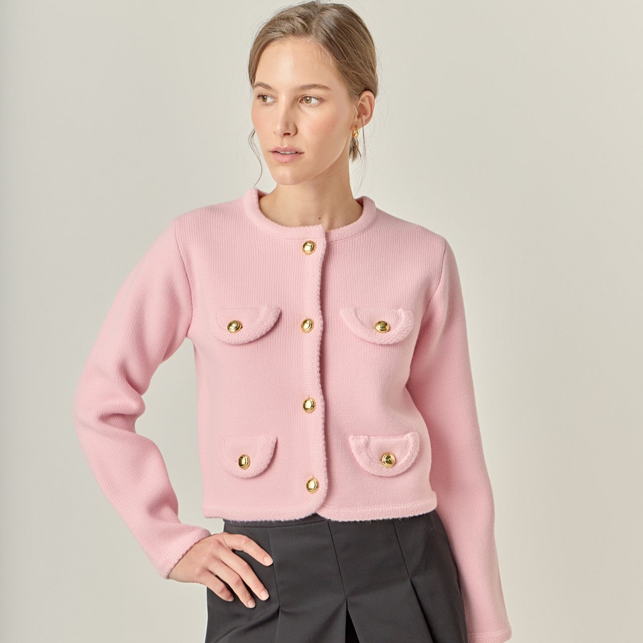 ENGLISH FACTORY - Round Hem Cardigan - SWEATERS & KNITS available at Objectrare