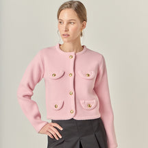 ENGLISH FACTORY - Round Hem Cardigan - SWEATERS & KNITS available at Objectrare