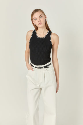 ENGLISH FACTORY - Crochet Sleeveless Top - TOPS available at Objectrare