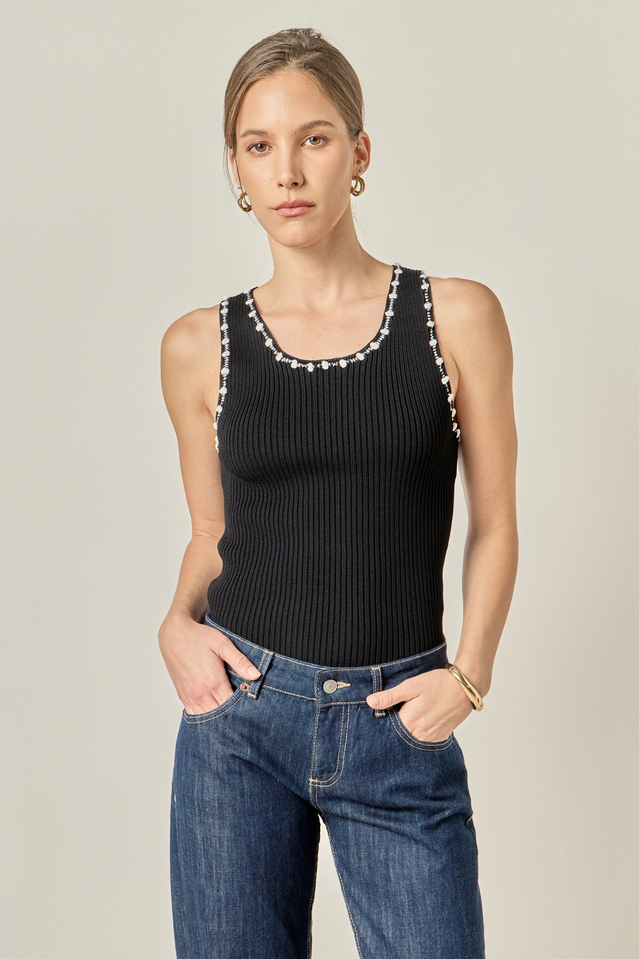 ENGLISH FACTORY - Crochet Sleeveless Top - TOPS available at Objectrare
