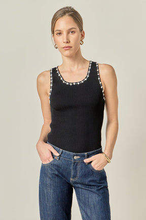 ENGLISH FACTORY - Crochet Sleeveless Top - TOPS available at Objectrare