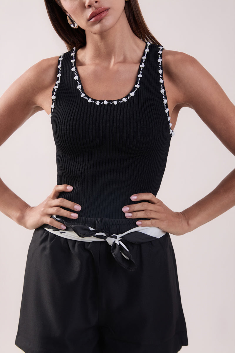 ENGLISH FACTORY - Crochet Sleeveless Top - TOPS available at Objectrare