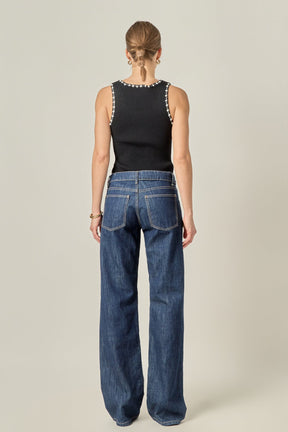 ENGLISH FACTORY - Crochet Sleeveless Top - TOPS available at Objectrare