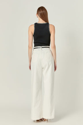 ENGLISH FACTORY - Crochet Sleeveless Top - TOPS available at Objectrare