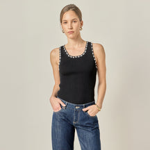 ENGLISH FACTORY - Crochet Sleeveless Top - TOPS available at Objectrare