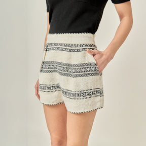 ENGLISH FACTORY - Sienna Striped Tweed Shorts - SHORTS available at Objectrare