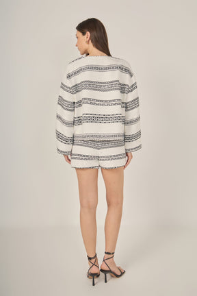 The Sienna Striped Tweed Shorts