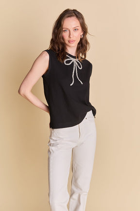 ENGLISH FACTORY - Soft Glimmer Bow Top - TOPS available at Objectrare
