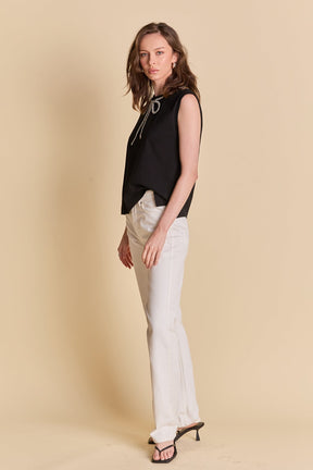 ENGLISH FACTORY - Soft Glimmer Bow Top - TOPS available at Objectrare