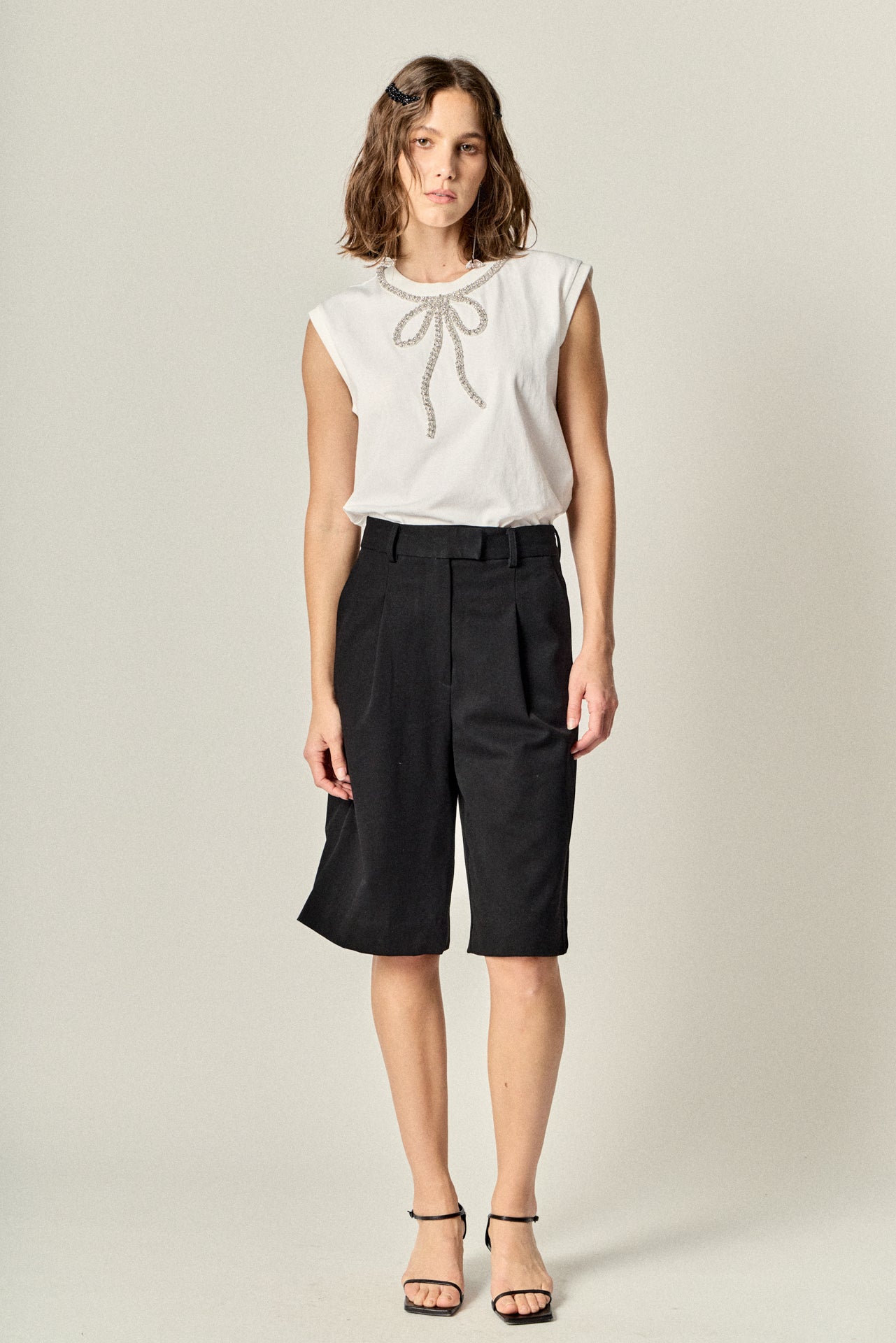 ENGLISH FACTORY - Soft Glimmer Bow Top - TOPS available at Objectrare