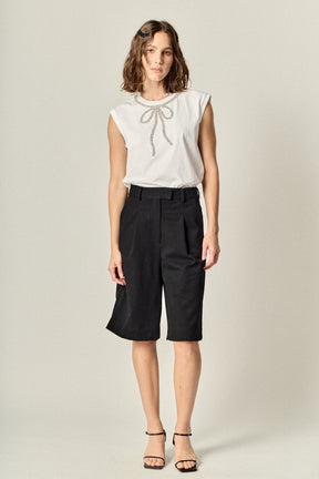 ENGLISH FACTORY - Soft Glimmer Bow Top - TOPS available at Objectrare