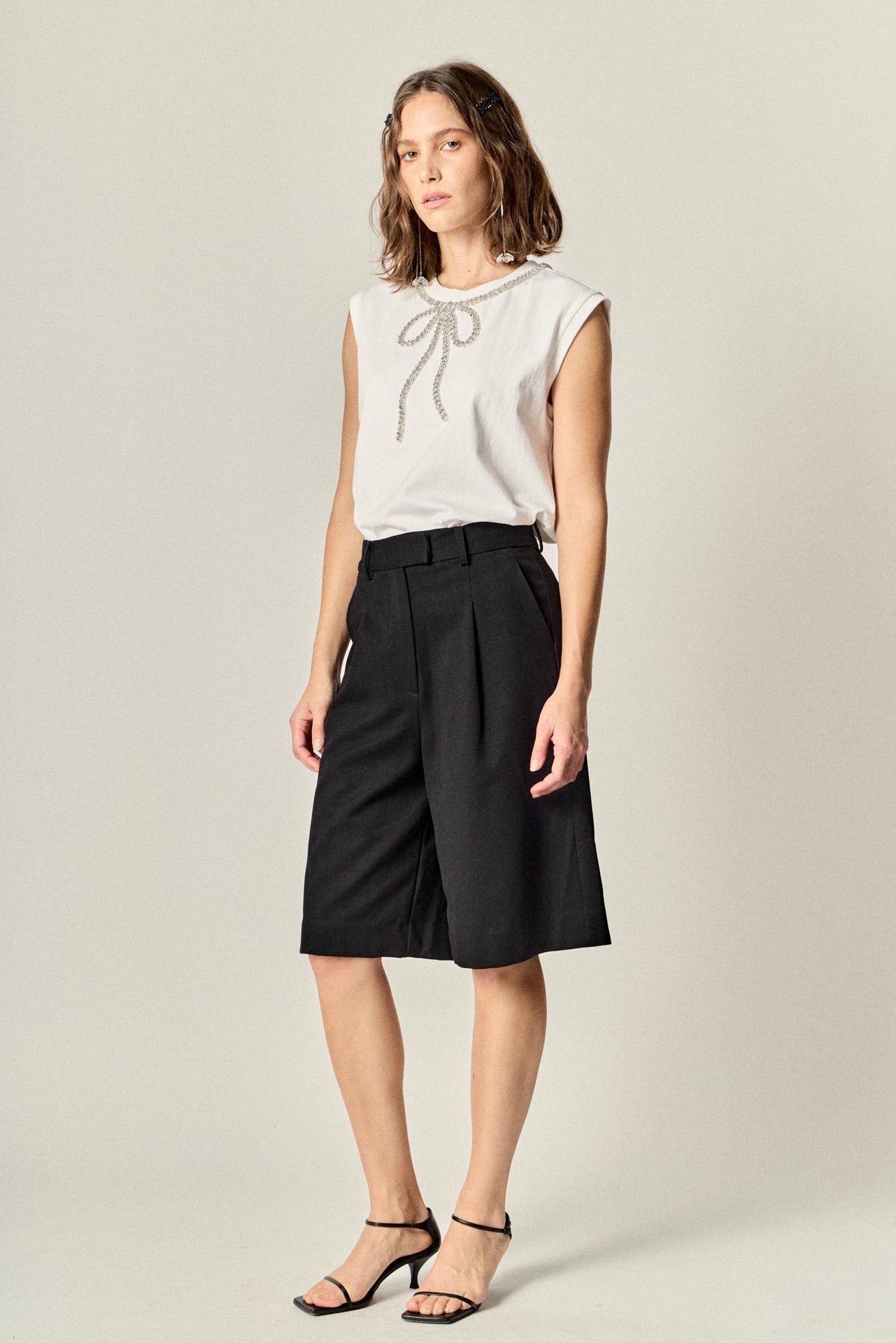 ENGLISH FACTORY - Soft Glimmer Bow Top - TOPS available at Objectrare