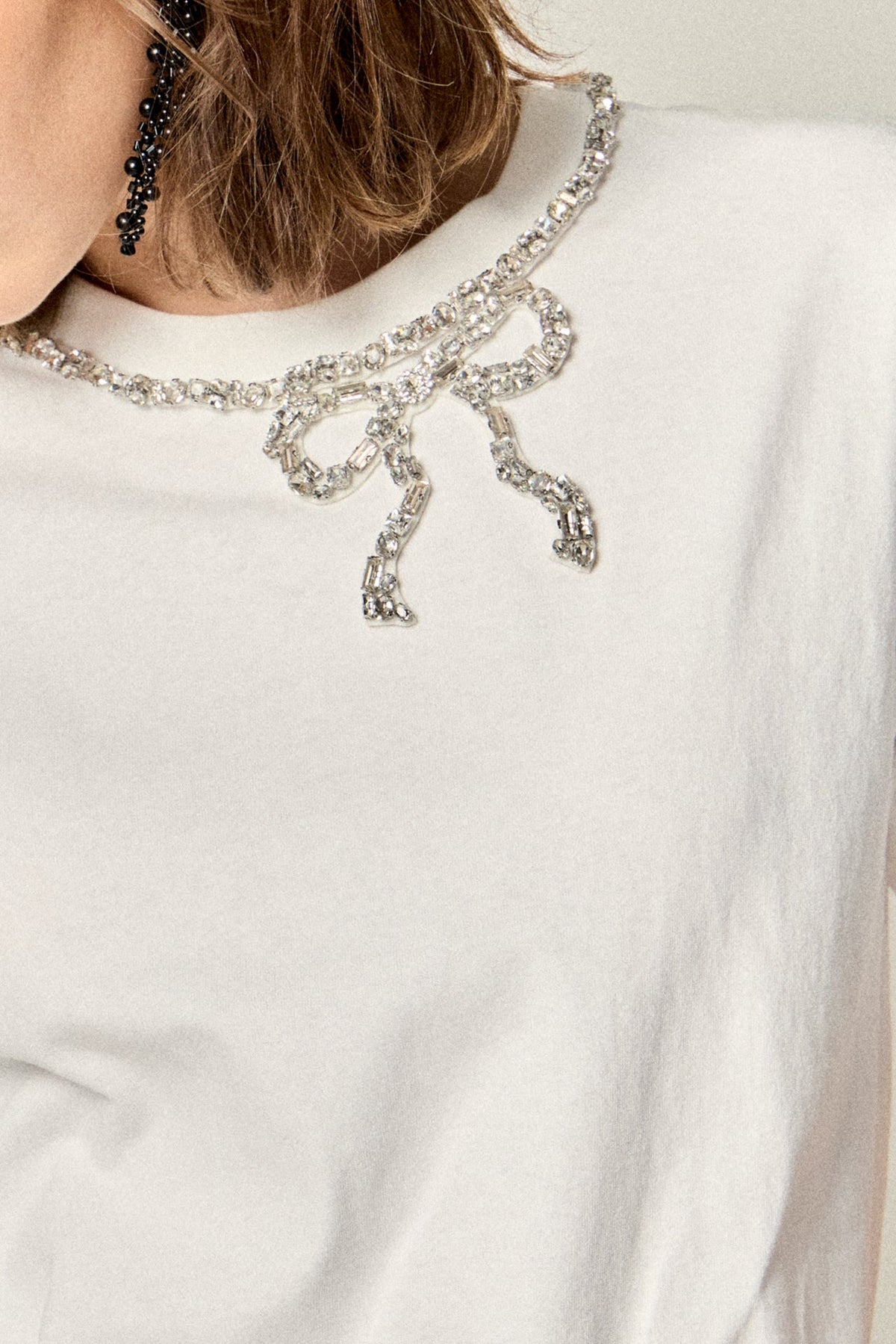 ENGLISH FACTORY - Dazzle Bow Tee - T-SHIRTS available at Objectrare