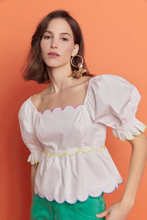 ENGLISH FACTORY - Scallop Top - TOPS available at Objectrare