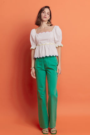 ENGLISH FACTORY - Scallop Top - TOPS available at Objectrare