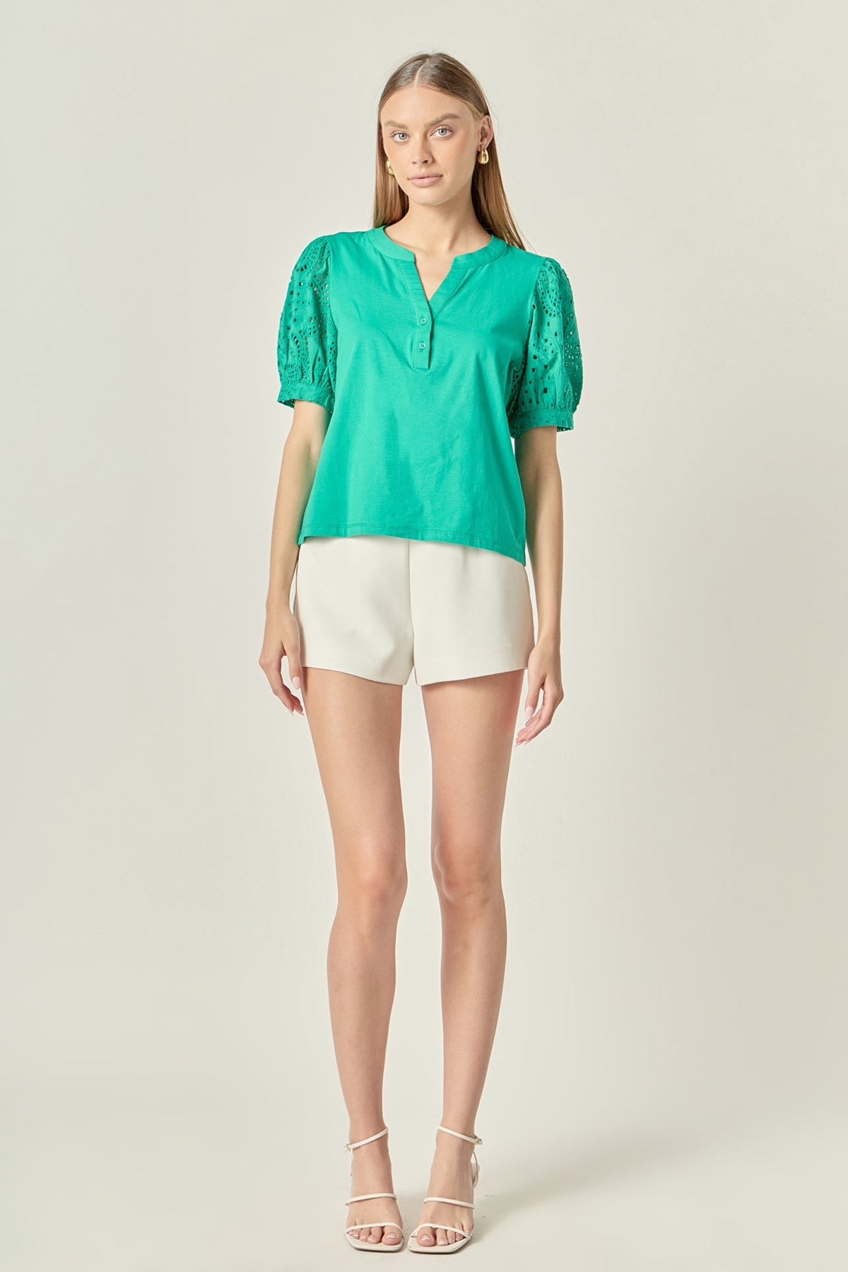 ENGLISH FACTORY - The Mixed Media Poplin Blouse - TOPS available at Objectrare