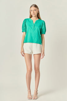 The Mixed Media Poplin Blouse