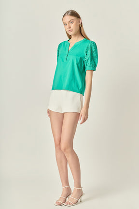The Mixed Media Poplin Blouse