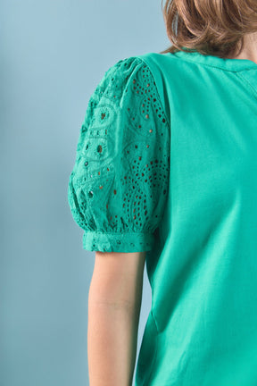 ENGLISH FACTORY - Mixed Media Poplin Blouse - TOPS available at Objectrare