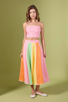 ENGLISH FACTORY - The Aurora Colorblock Skirt - SKIRTS available at Objectrare
