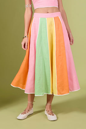 ENGLISH FACTORY - The Aurora Colorblock Skirt - SKIRTS available at Objectrare