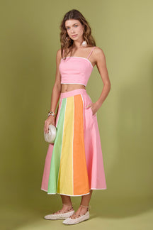 ENGLISH FACTORY - The Aurora Colorblock Skirt - SKIRTS available at Objectrare