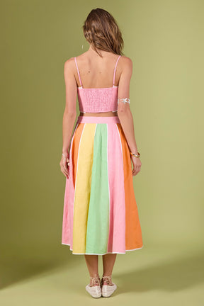 ENGLISH FACTORY - The Aurora Colorblock Skirt - SKIRTS available at Objectrare