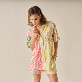 ENGLISH FACTORY - Maisie Colorblock Button-Up Shirt - TOPS available at Objectrare