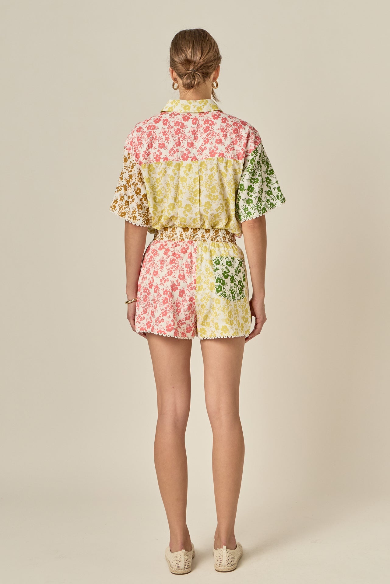 ENGLISH FACTORY - Maisie Colorblock Printed Shorts - SHORTS available at Objectrare