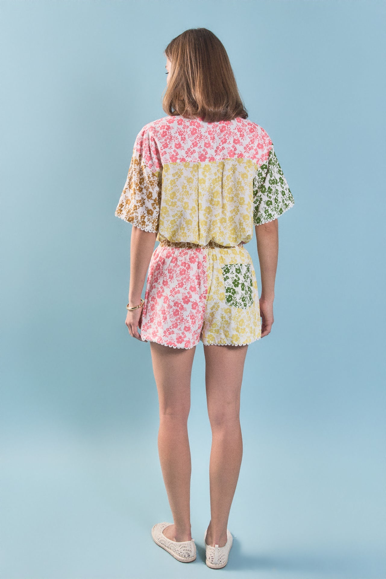 ENGLISH FACTORY - Maisie Colorblock Printed Shorts - SHORTS available at Objectrare