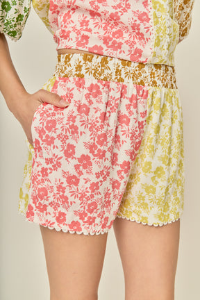 ENGLISH FACTORY - Maisie Colorblock Printed Shorts - SHORTS available at Objectrare