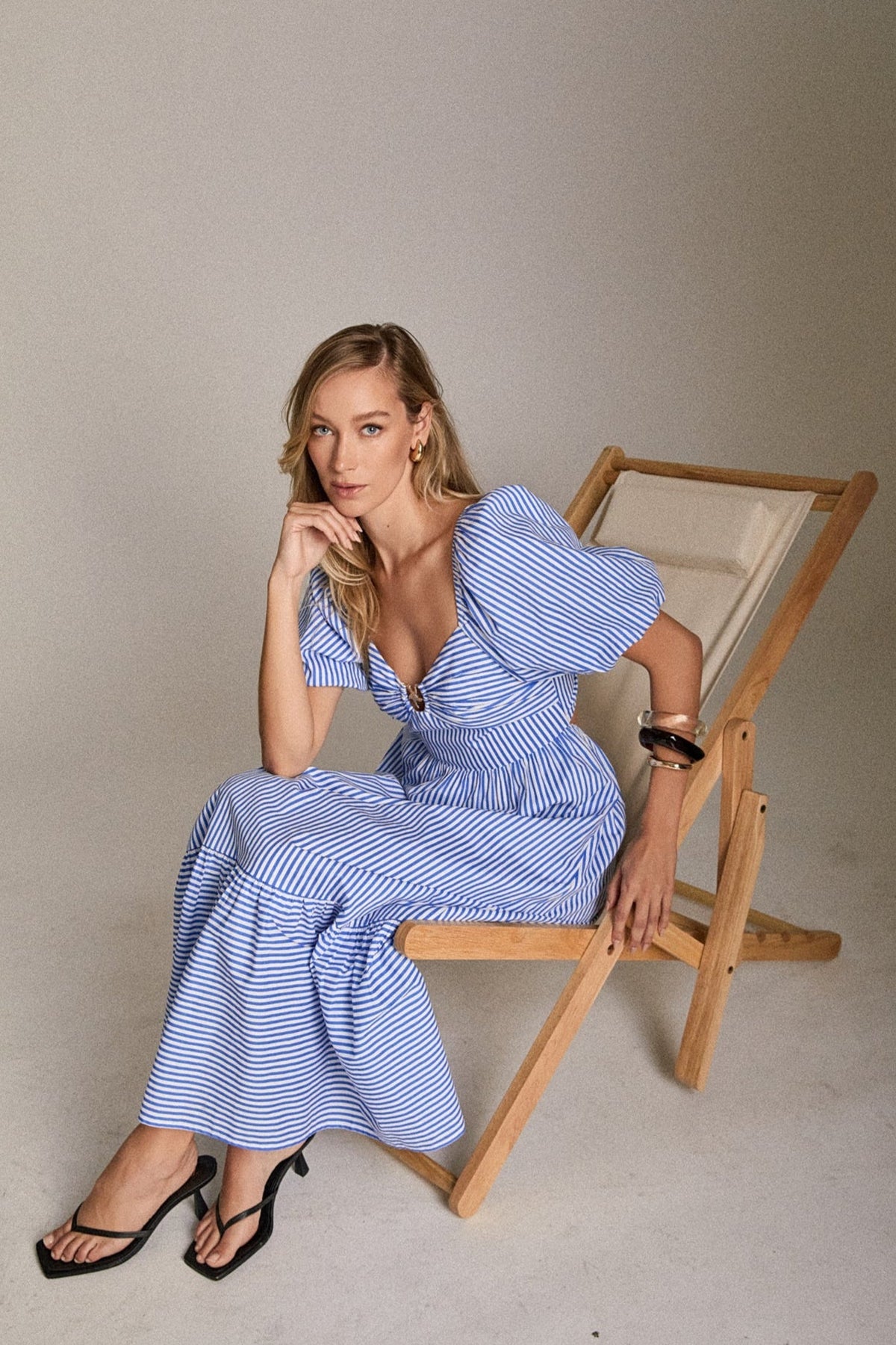 ENGLISH FACTORY - Starfish Striped Midi Dress - DRESSES available at Objectrare