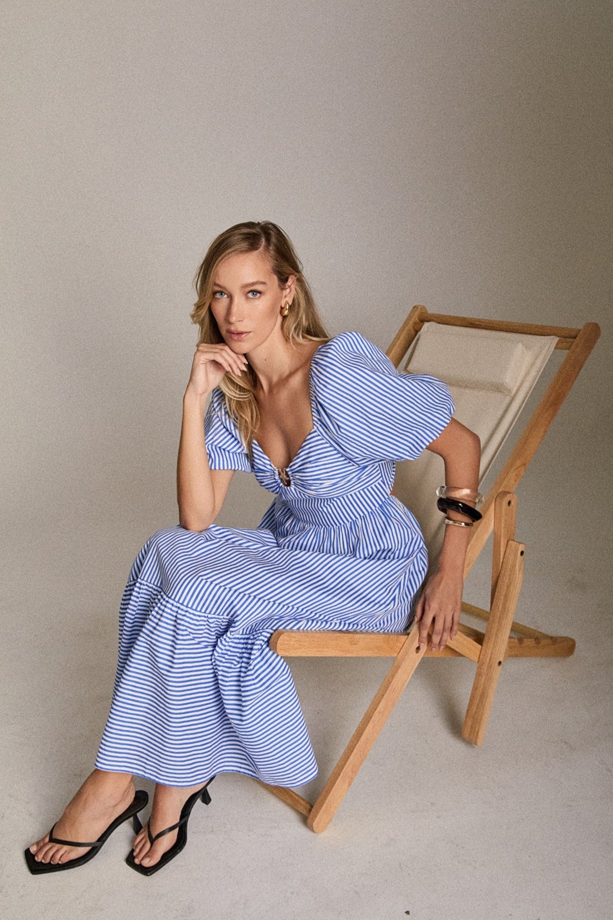 ENGLISH FACTORY - Starfish Striped Midi Dress - DRESSES available at Objectrare