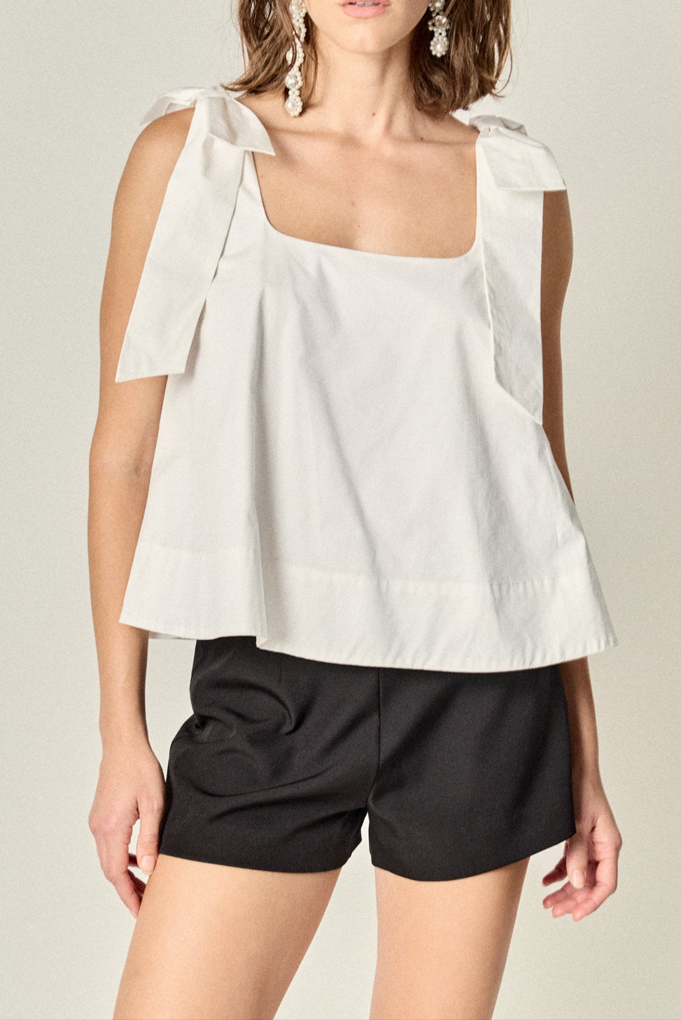 ENGLISH FACTORY - Bow Shoulder Sleeveless Top - TOPS available at Objectrare