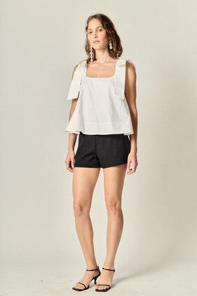 ENGLISH FACTORY - Bow Shoulder Sleeveless Top - TOPS available at Objectrare