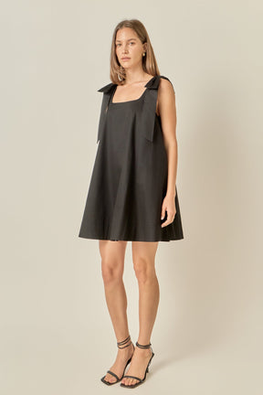Statement Bow A-Line Mini Dress