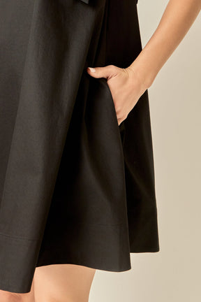 Statement Bow A-Line Mini Dress