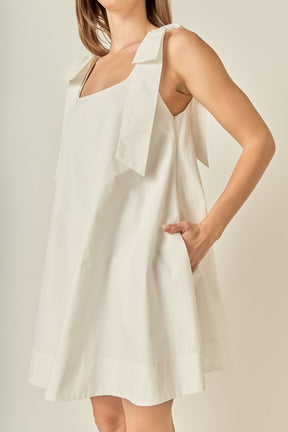 Statement Bow A-Line Mini Dress