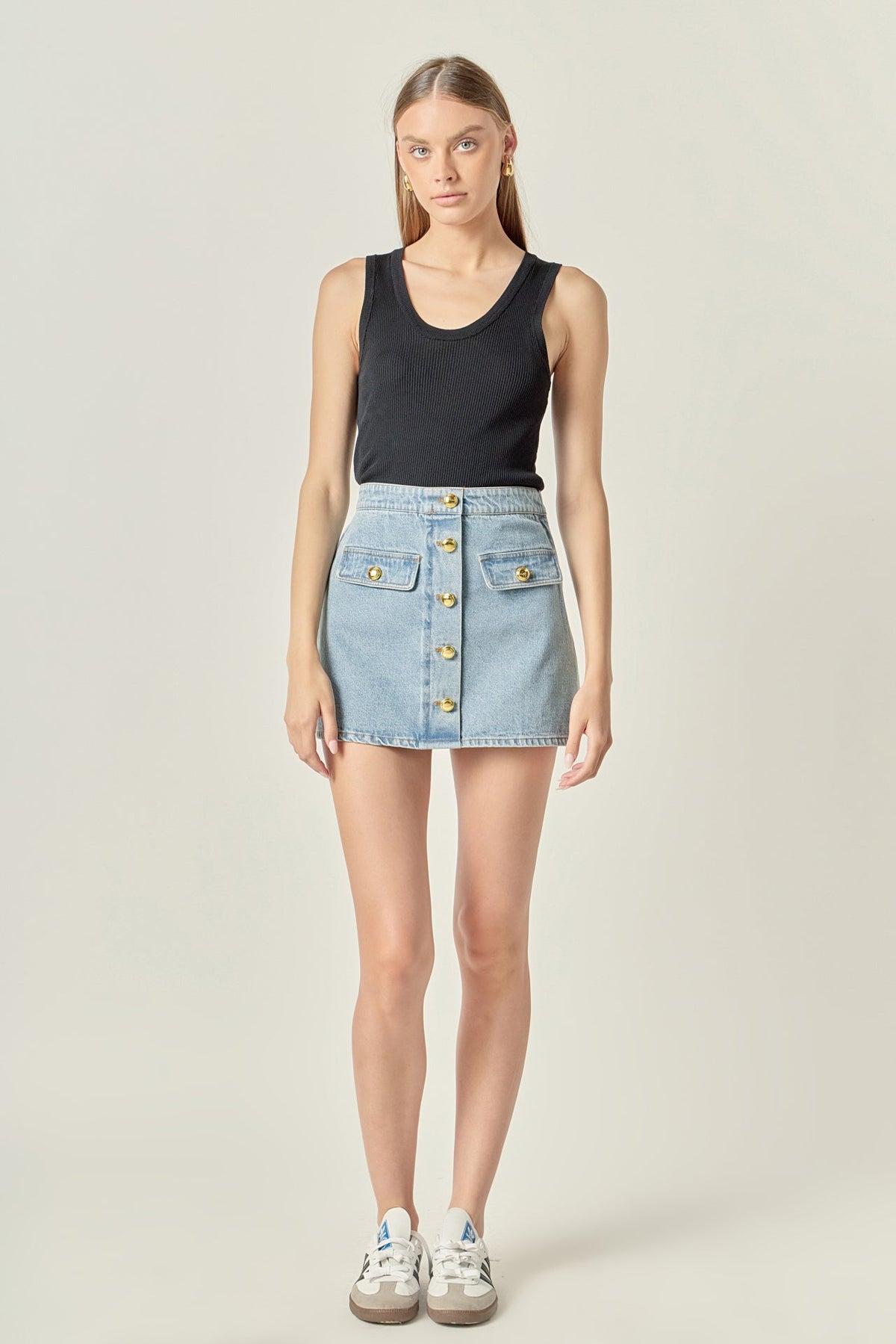 ENGLISH FACTORY - The Delilah Denim Mini Skirt - SKIRTS available at Objectrare