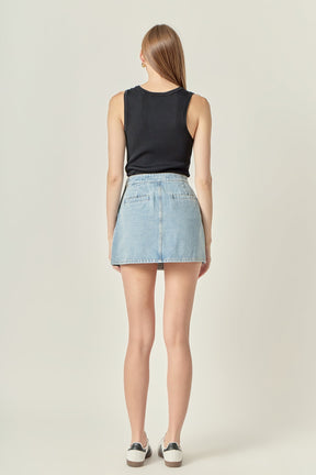 ENGLISH FACTORY - Delilah Denim Mini Skirt - SKIRTS available at Objectrare