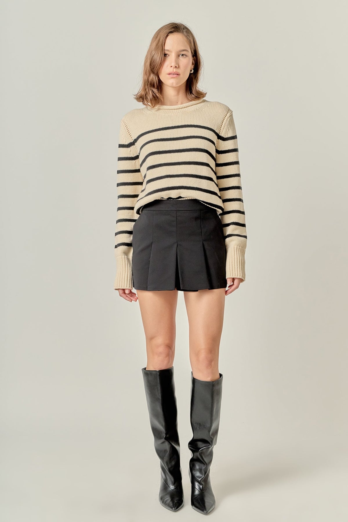 ENGLISH FACTORY - Rollneck Sweater in Stripe - SWEATERS & KNITS available at Objectrare