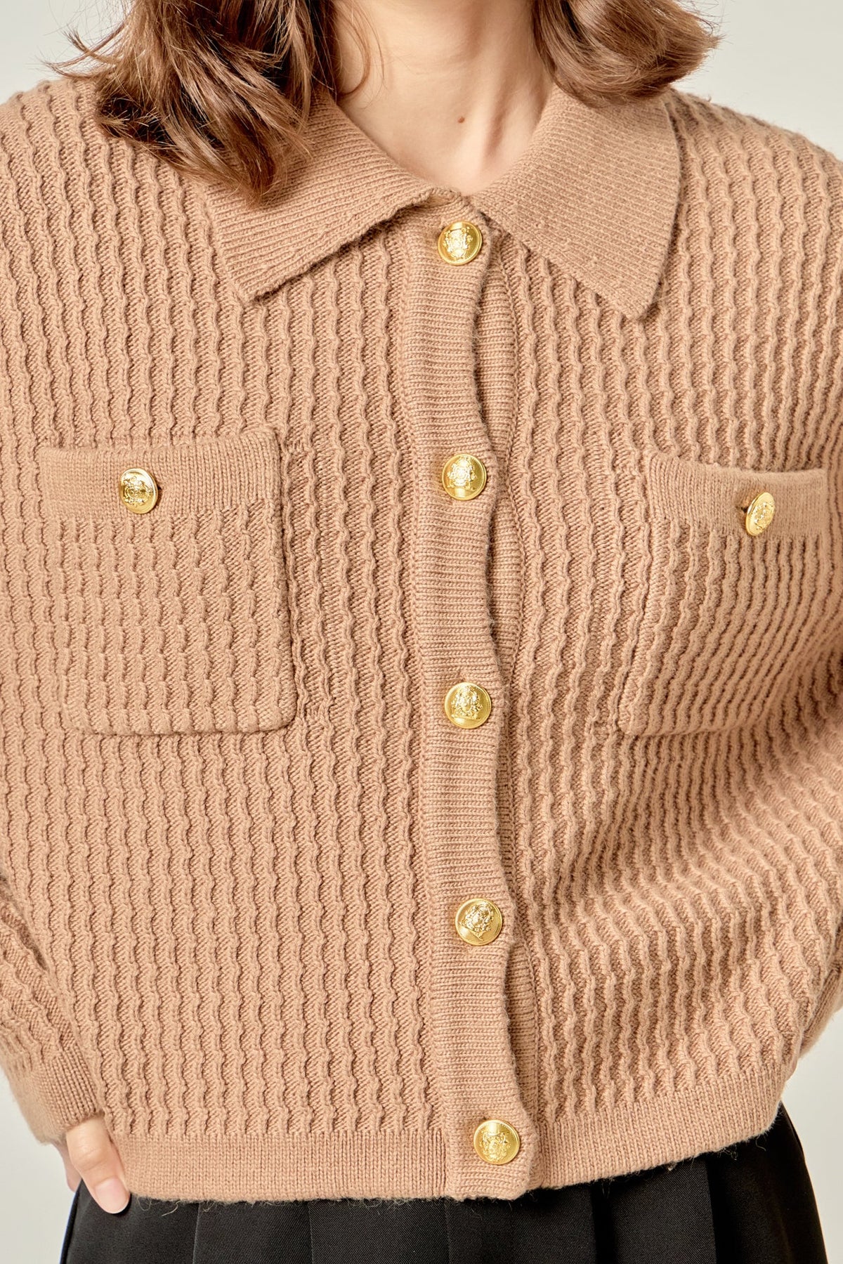 ENGLISH FACTORY - Textured Knit Lady Jacket - JACKETS available at Objectrare
