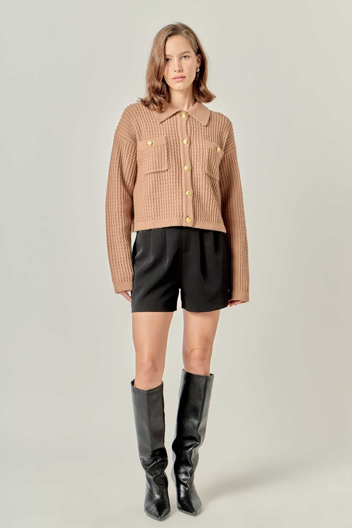 ENGLISH FACTORY - Textured Knit Lady Jacket - JACKETS available at Objectrare