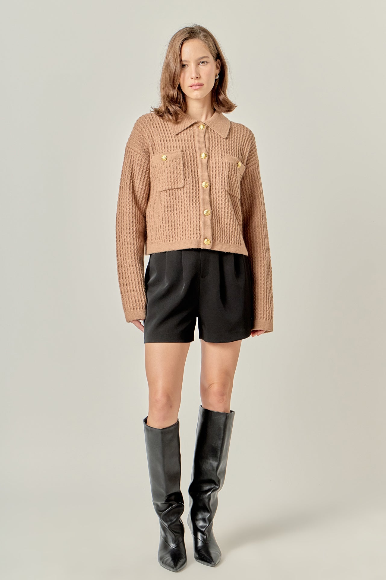 ENGLISH FACTORY - Textured Knit Lady Jacket - JACKETS available at Objectrare